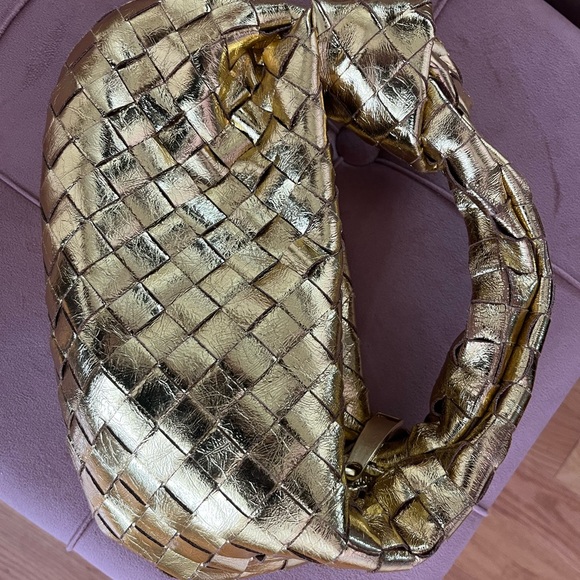 Genuine Leather Gold Metallic Bag - Picture 3 of 3